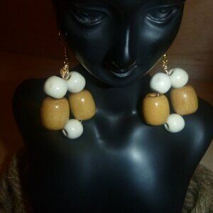 Afrocentric Earrings / Beaded Earrings / Wooden Earrings / Handcrafted Earrings